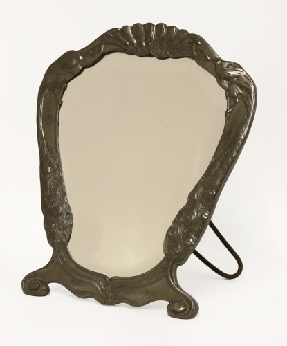 Lot 18 - An Art Nouveau pewter 'Osiris' mirror