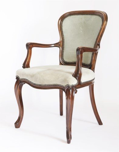 Lot 59 - A Louis XVl-style mahogany elbow chair