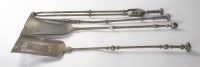 Lot 42 - A set of George lll steel fire irons