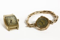Lot 1105 - A ladies 9ct gold mechanical watch