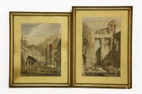 Lot 1576 - Circle of Samuel Prout (British 1783- 1852)
A pair of Continental street scenes
Watercolour on paper 
42 x 29 cm