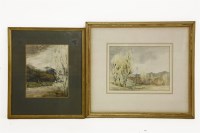 Lot 1581 - Martin Hardie (British 1875- 1952)
'CHERRY BLOSSOMS IN A THUNDERSTORM'
Watercolour on paper signed lower left
20 x 15 cm
together with one other 
'THE BEGINNING OF SPRING'
signed lower right
16 x 22 c