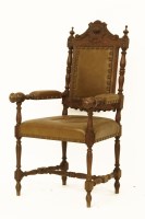 Lot 626 - A Victorian oak throne chair