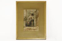 Lot 519 - Neapolitan school 
Woman sitting on a walled seat 
Signed lower left 'Rosi'
