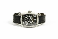 Lot 43 - A Gentleman's stainless steel diamond set DelaCour automatic strap watch