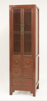 Lot 655 - A Chinese red lacquered cabinet