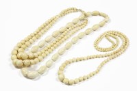 Lot 34 - A late 19th century two row graduated circular ivory bead necklace