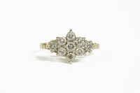 Lot 38C - An 18ct gold nine stone diamond lozenge shaped cluster ring
2.59g