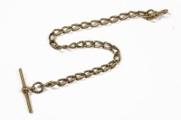 Lot 9 - A 9ct gold curb link Albert (later shortened to a bracelet)