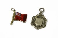 Lot 41 - A collection of costume jewellery to include a silver enamel flag pendant