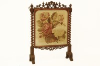 Lot 668 - A Victorian mahogany fire screen