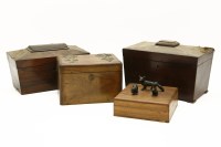 Lot 389 - A 19th Century rosewood sarcophagus form tea caddy