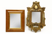 Lot 294 - A small gilt framed wall mirror with bevelled plate