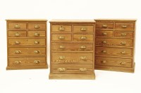 Lot 578 - A set of three pitch pine chests