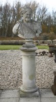 Lot 722 - A reconstituted stone bust of classical bearded gentleman