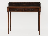 Lot 710 - An Edwardian design yew wood Bonheur de jour