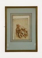 Lot 560 - An Old Masters ink study of a bearded figure in a flowing robe