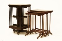 Lot 702 - An Edwardian inlaid mahogany nest of tables on slender supports