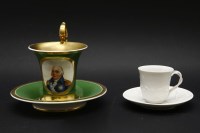Lot 231 - A Continental porcelain cabinet cup and saucer
