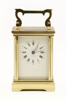 Lot 181 - A 20th Century brass carriage clock