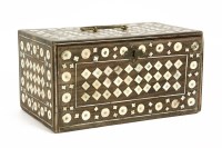 Lot 216 - A small Indian hardwood and bone inlaid casket