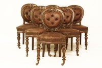 Lot 683 - A set of six carved William IV mahogany dining chairs