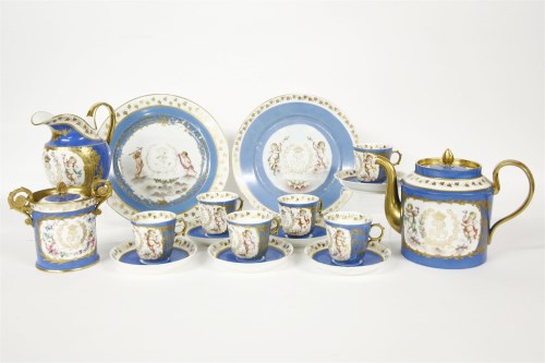Lot 195 - A 'Sevres' porcelain tea service