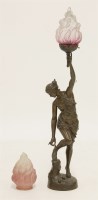 Lot 253 - A Victorian bronze figural lamp