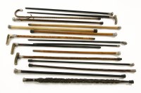 Lot 658A - A collection of 17 silver topped walking canes