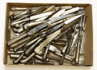 Lot 145 - A collection of mixed silver and plated handled knives and forks