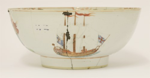 Lot 326 - A Chinese export famille rose punch bowl
