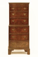 Lot 618 - A reproduction mahogany tallboy with 6 drawers. 35 x 42 x 133cm high