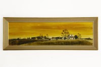 Lot 496 - Michael Barnfather (b.1934 - )
‘ON THE ROAD FROM ROSS-ON-WYE TO LEDBURY’ sunrise scene
Signed l.l