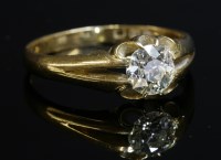 Lot 291 - A gentlemen's 18ct gold single stone diamond ring