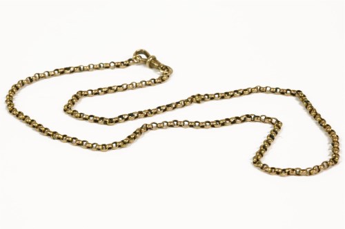 Lot 203 - A gold belcher link neck chain