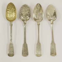 Lot 333A - Two Victorian Scottish silver berry spoons