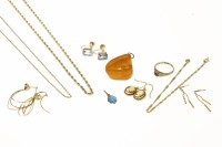 Lot 316 - A pair of Italian gold cameo earrings