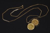 Lot 46 - A 1914 gold sovereign in a 9ct gold diamond set mount