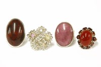 Lot 264 - A large collection of silver and plated gem-set rings