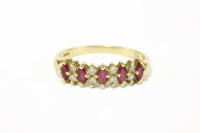Lot 296 - An 18ct gold five stone marquise cut ruby ring