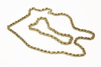 Lot 254 - A 9ct gold rope chain necklace