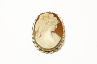 Lot 236 - A 9ct gold shell cameo brooch of young maiden
14.30g