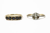 Lot 235 - A 9ct gold five stone sapphire ring