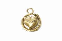 Lot 201 - A late Georgian or Regency fob/pendant with a hollow witches heart hinged glazed locket