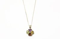 Lot 206 - A diamond and set full leaf gold clover pendant