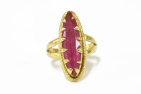 Lot 253 - A high carat gold single stone synthetic ruby ring