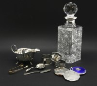 Lot 338 - A silver mounted cut glass decanter