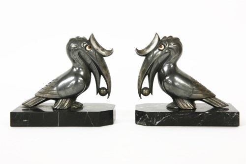 Lot 413 - A pair of Art Deco Franjou Toucan bookends