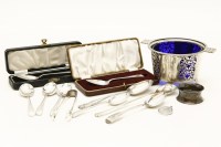 Lot 339 - Silver items to include an Art Deco sugar bowl