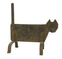 Lot 28 - Witchcraft interest: an Arts and Crafts wrought iron black cat boot scraper